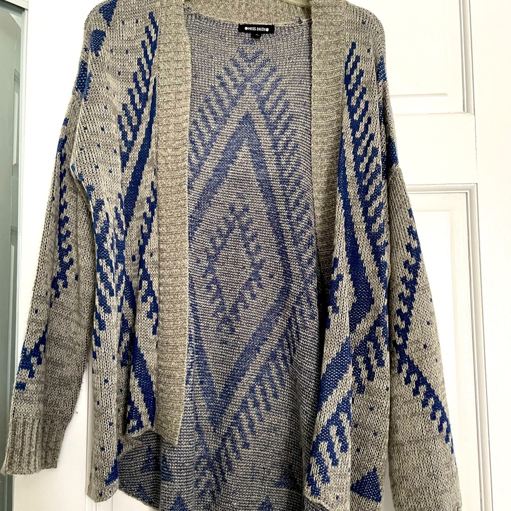 Grey and blue cardigan
